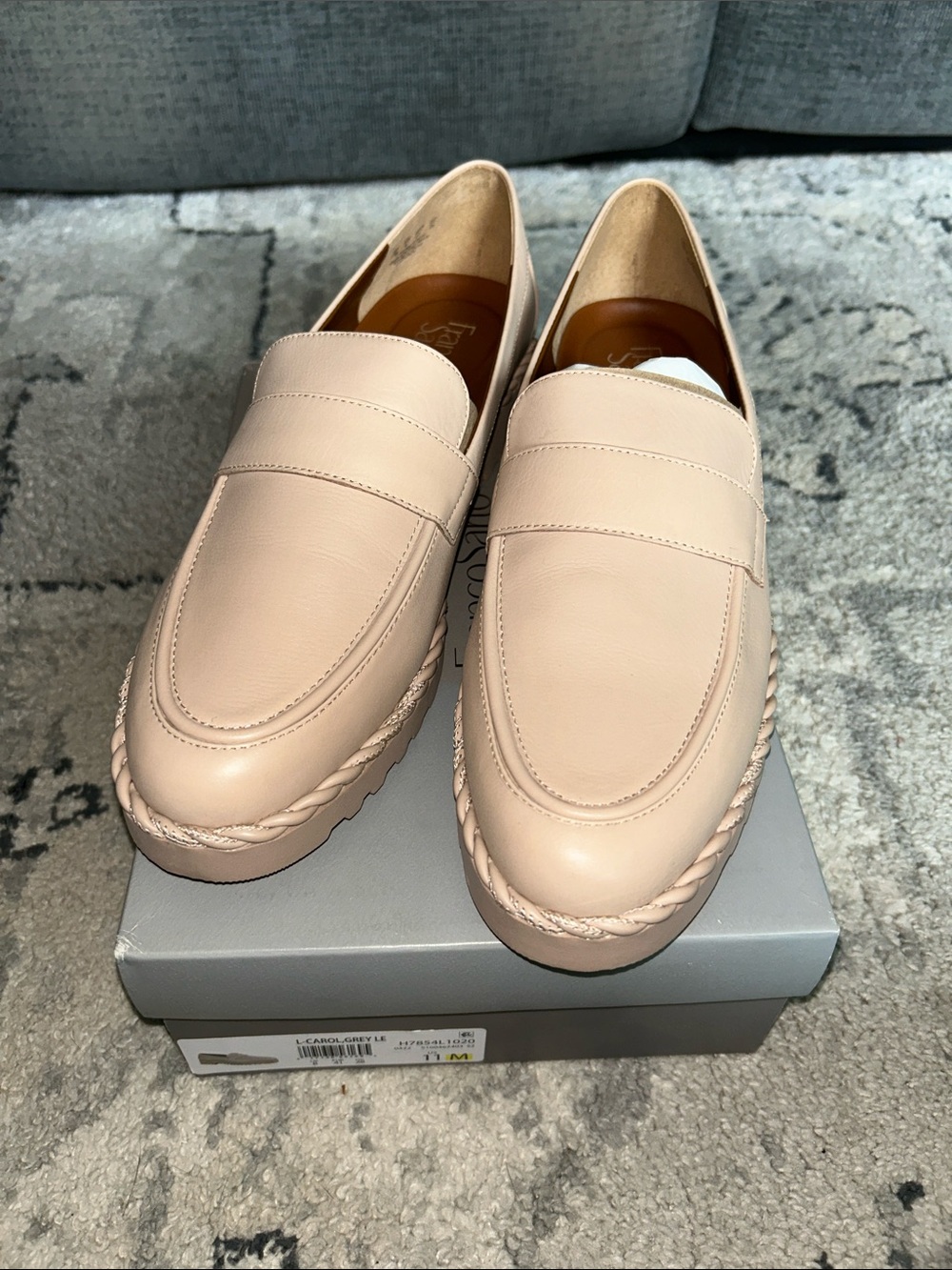 Franco Sarto Blush Leather Loafers